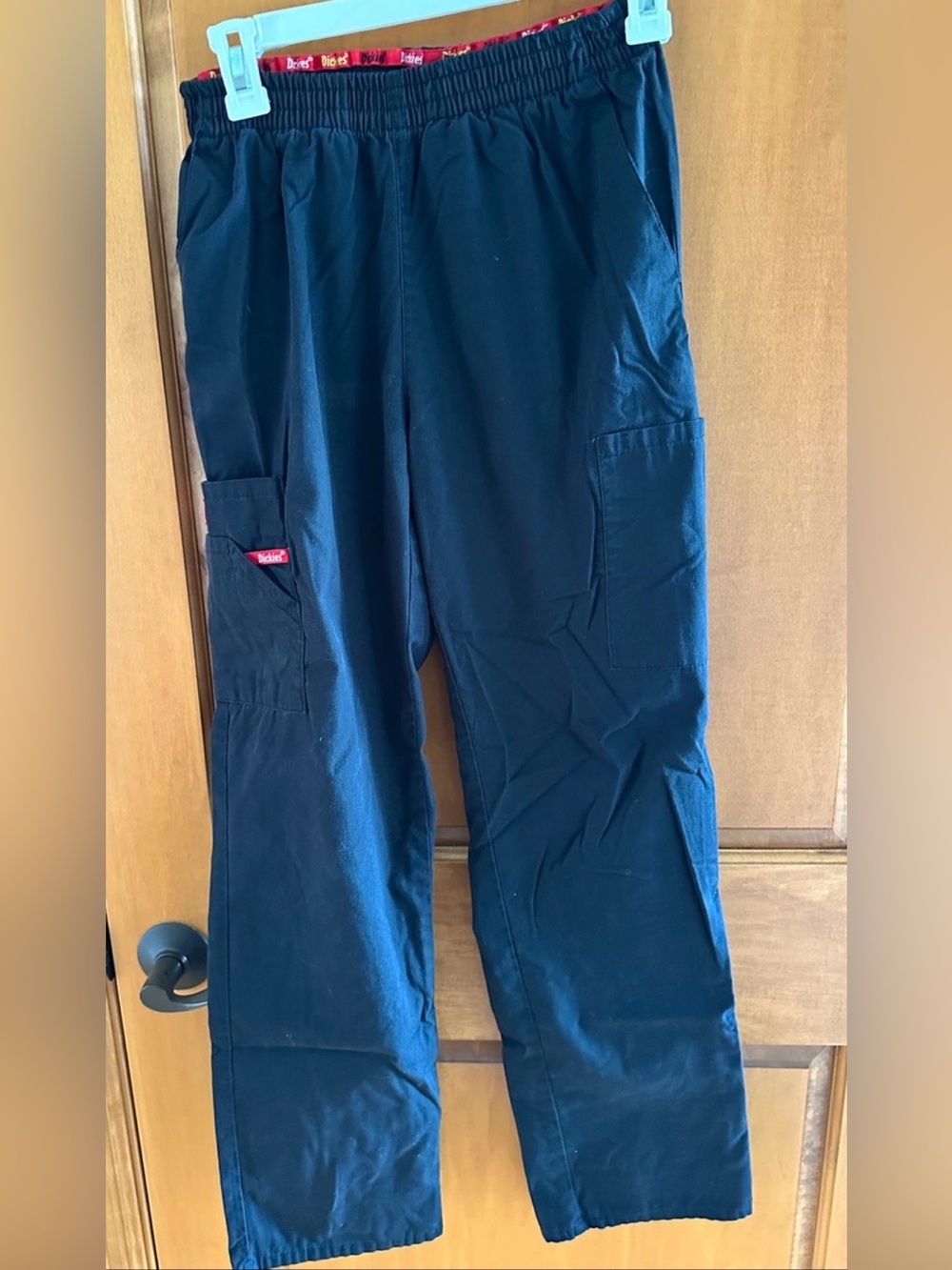 Dickies EDS Signature Pull-On Cargo Scrub Pants 2XL Black Elastic Waist 86106